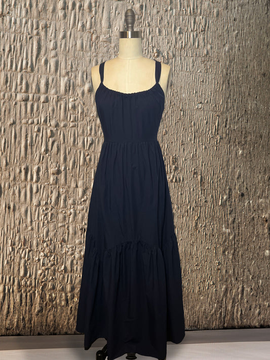 Womens Strap Dress with Pockets| Navy
