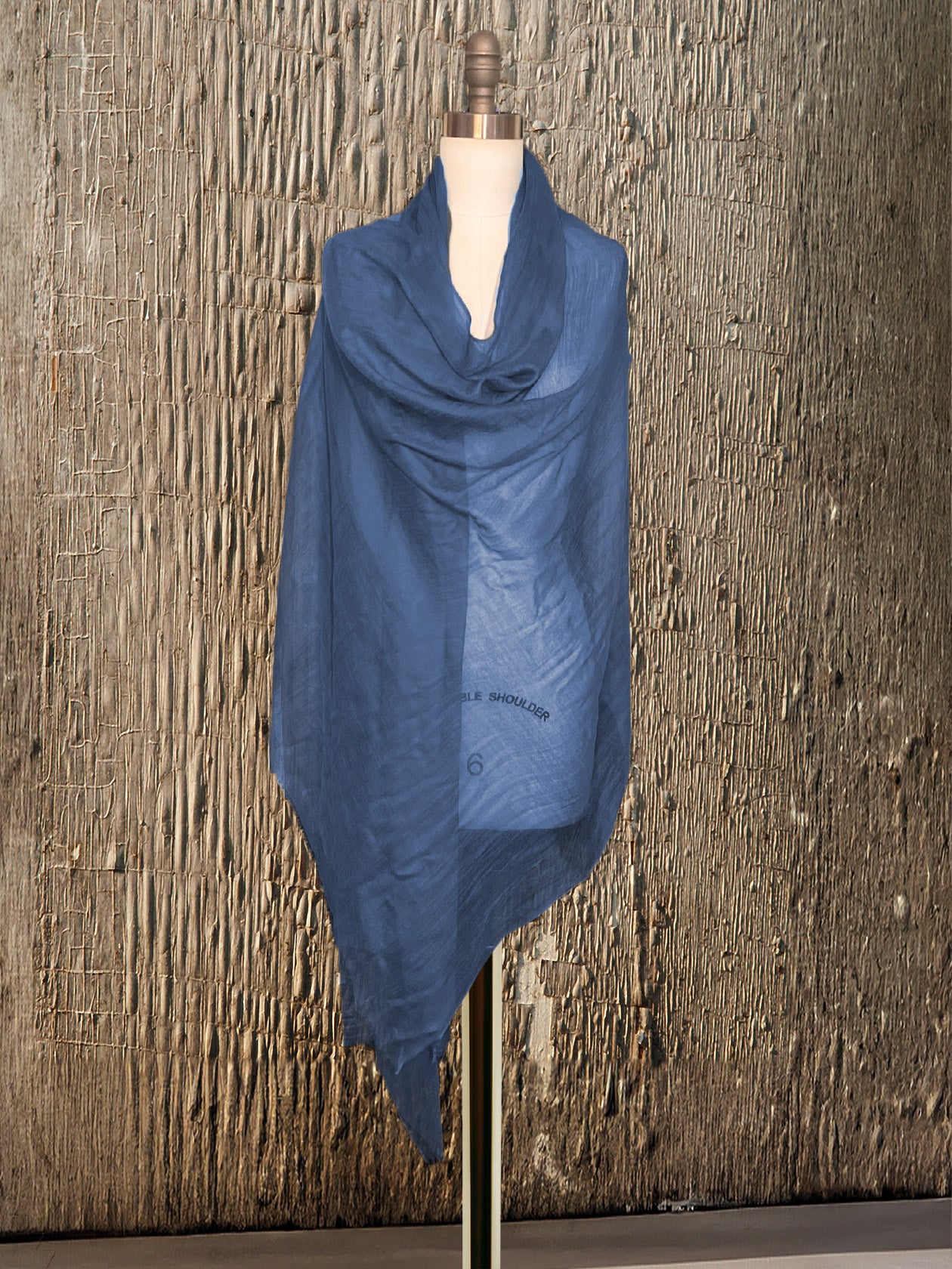 Womens Cashmere 100Ring Pashmina | Lt Indigo