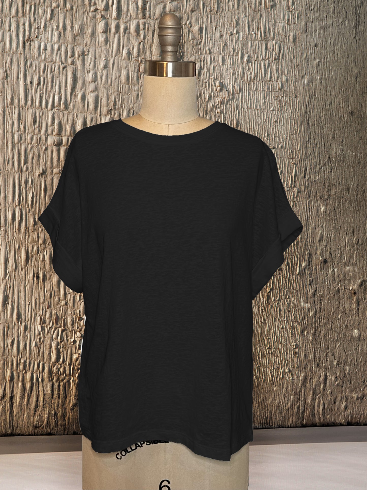 Women's Cotton Linen Tee | Black