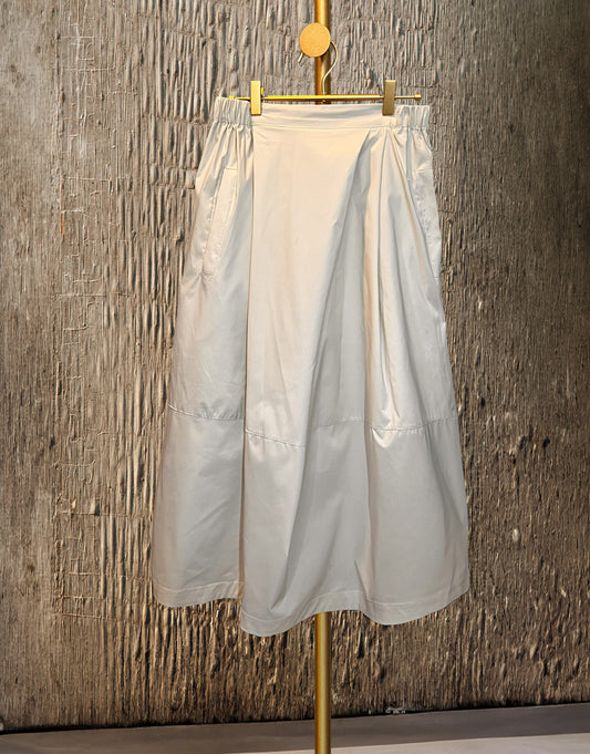 Womens Nylon Pleated Skirt | Ecru