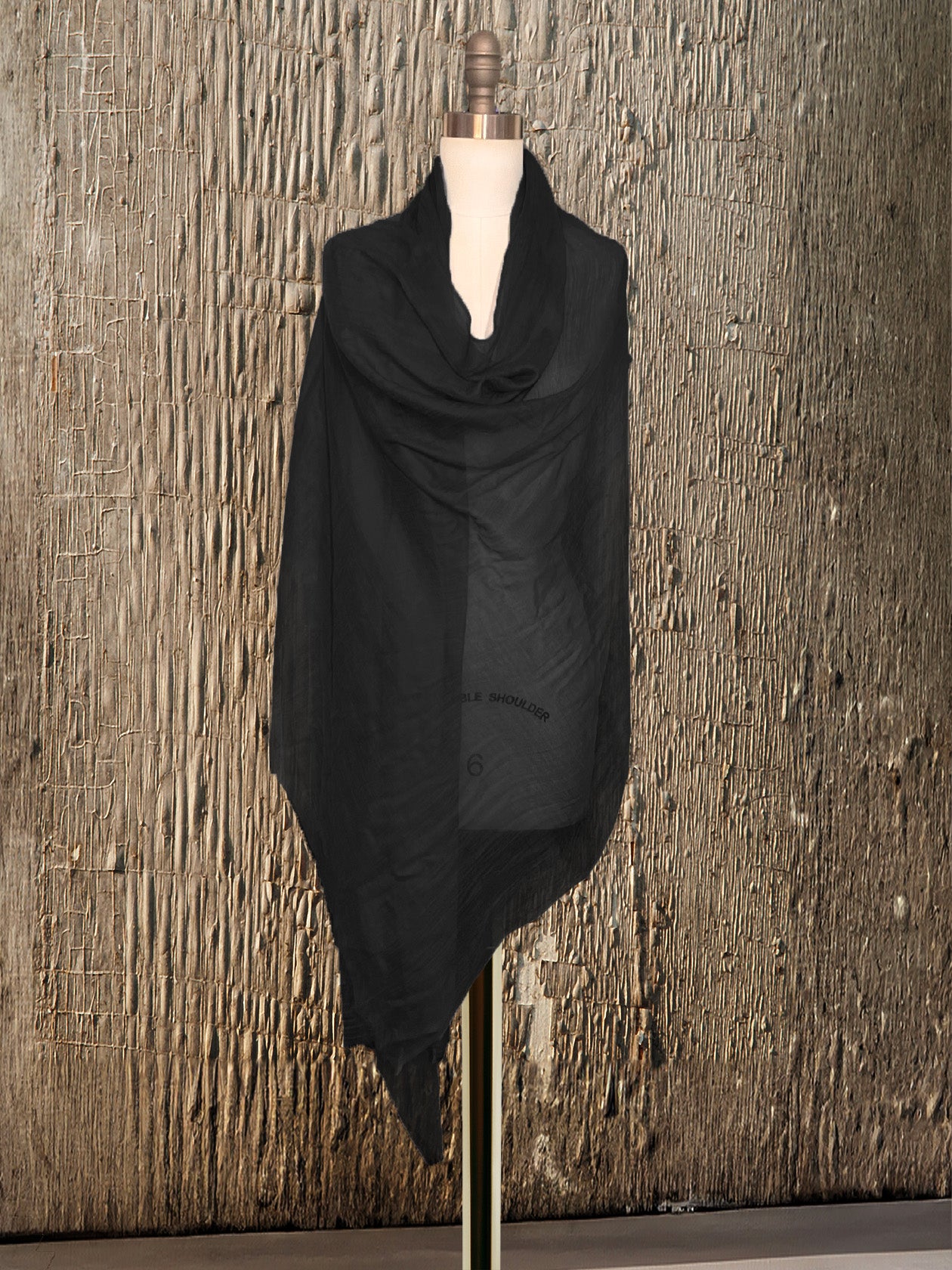 Womens Cashmere 100Ring Pashmina | Black