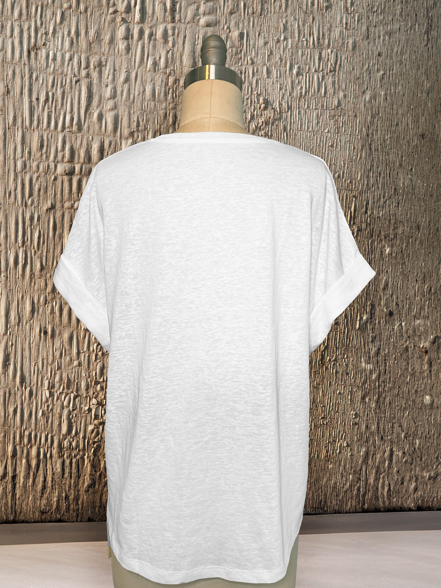 Women's Cotton Linen Tee | White