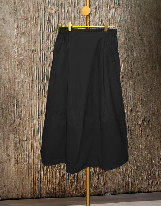 Womens Nylon Pleated Skirt | Black