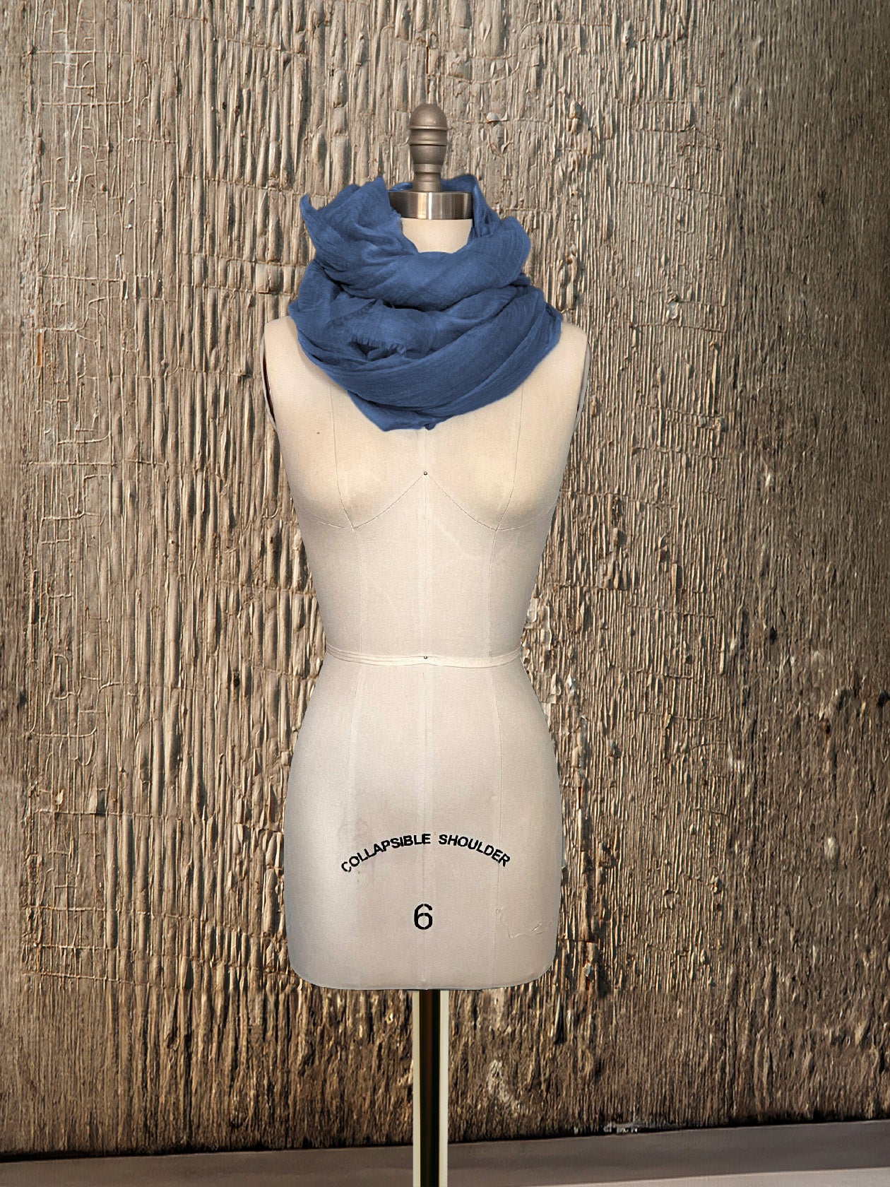 Womens Cashmere 100Ring Pashmina | Lt Indigo