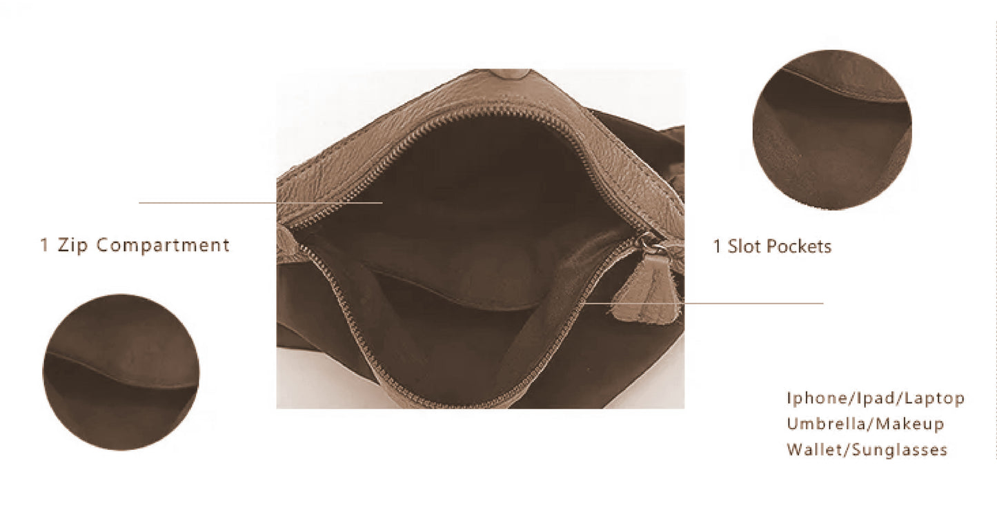 Leather Hobo Bag | Clay