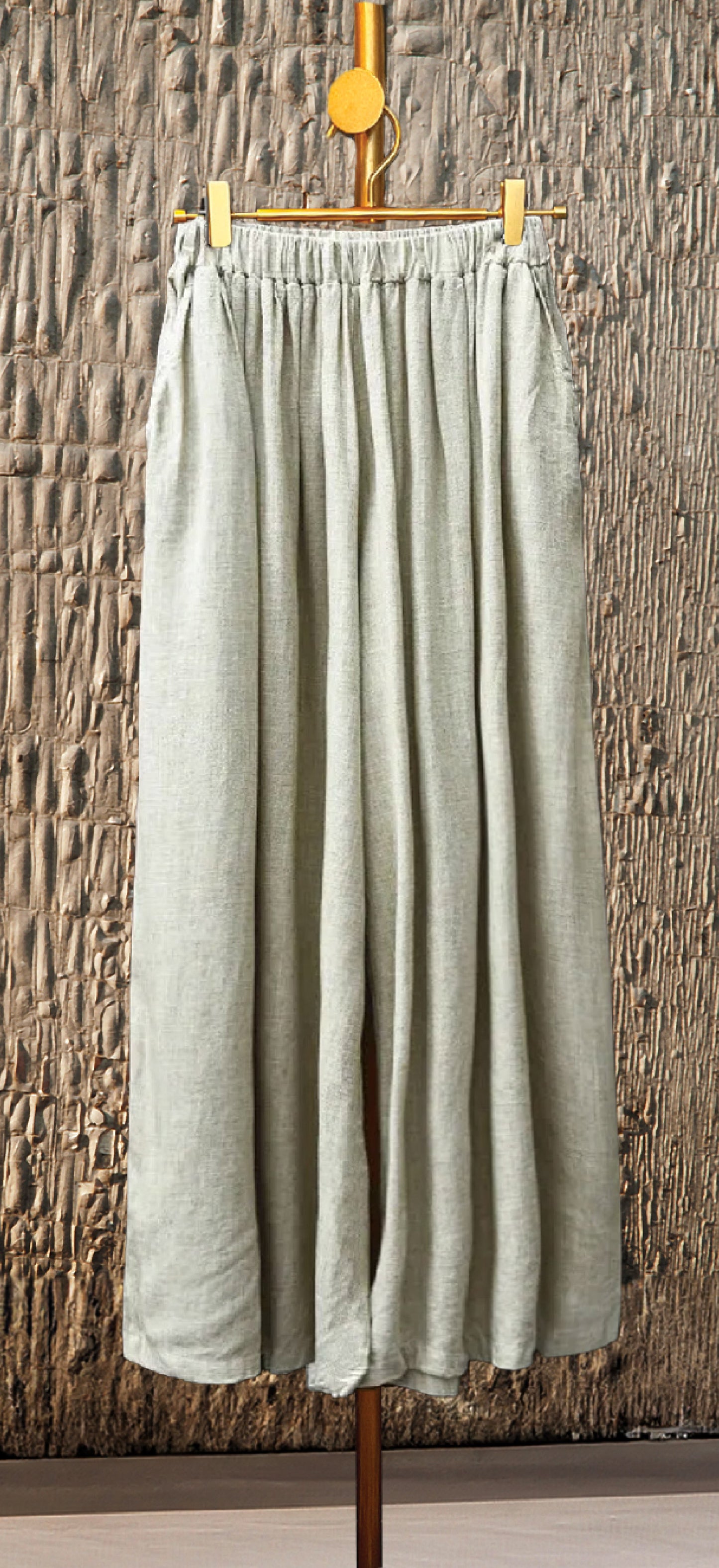 Women's Ankle Length Linen Wide Leg Pants | Natural Linen